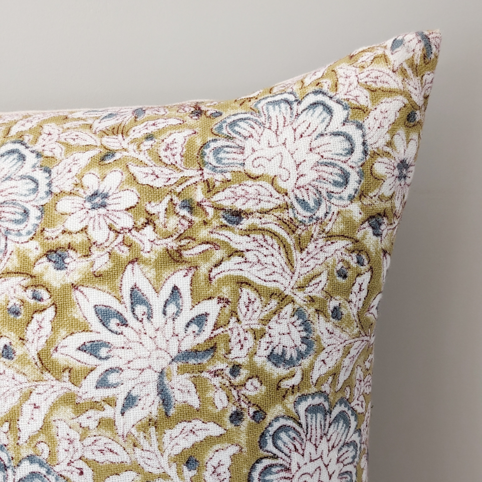 Bri Hand Block-Printed Cushion