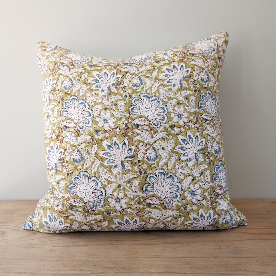 Bri Hand Block-Printed Cushion
