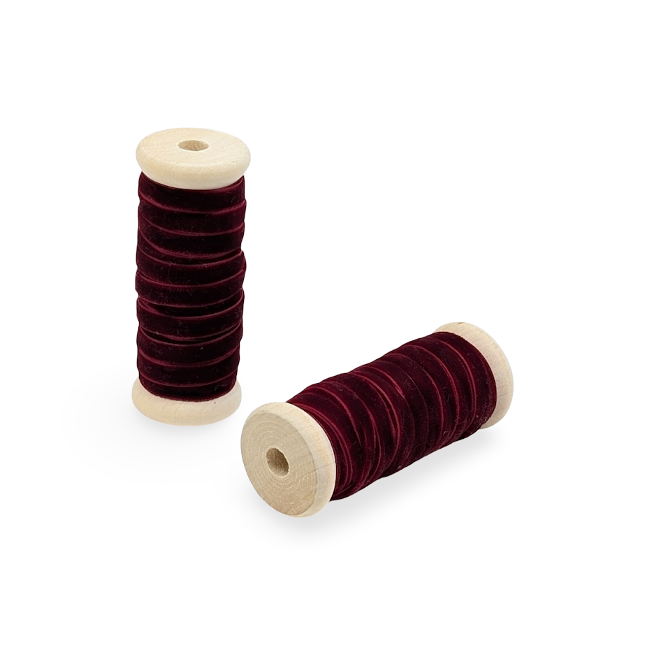 Cherry Red Velvet Ribbon - 6mm