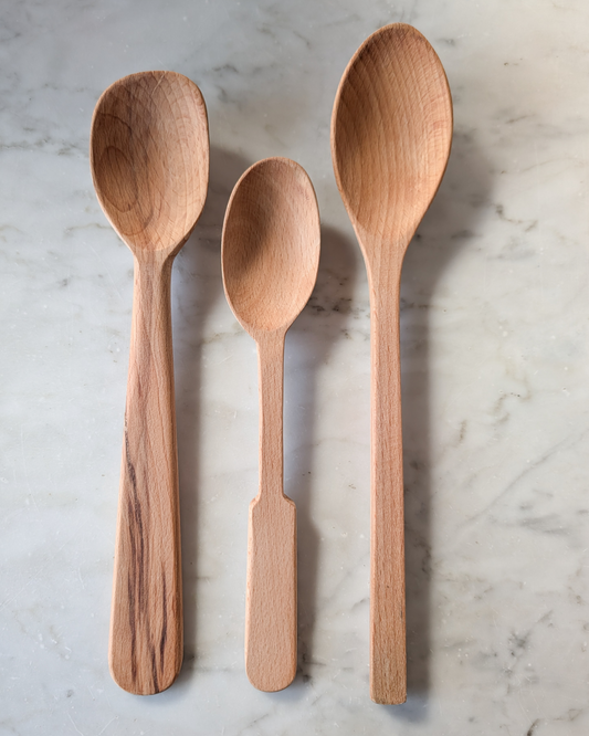 Large Beechwood Wooden Spoon - Set 2