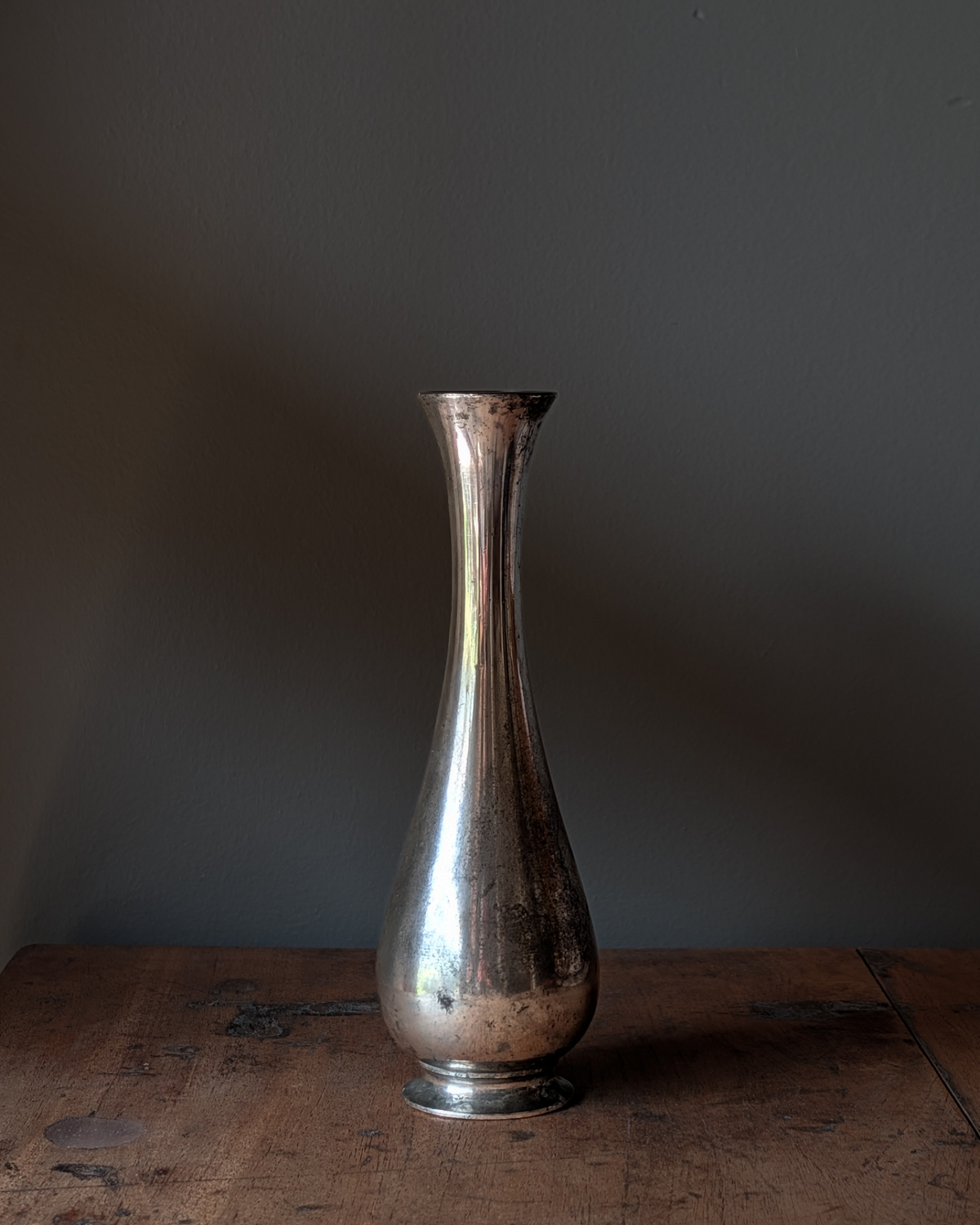 Pewter stem vase
