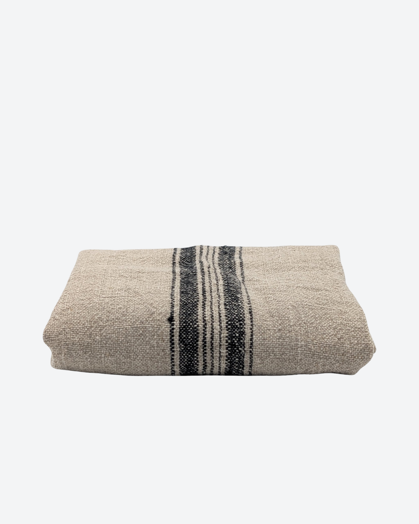 Linen Charcoal Stripe Tea Towel