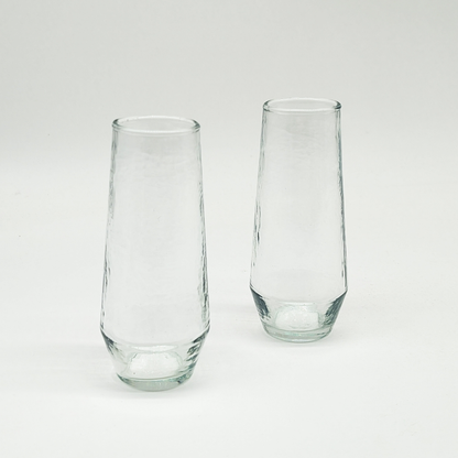Handblown Hammered Champagne Glasses - Set of 2