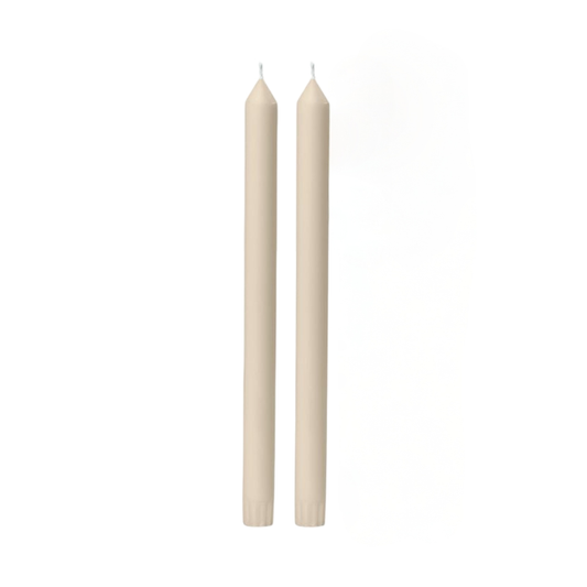 30cm Oatmeal Dinner Candle - Pack of 2