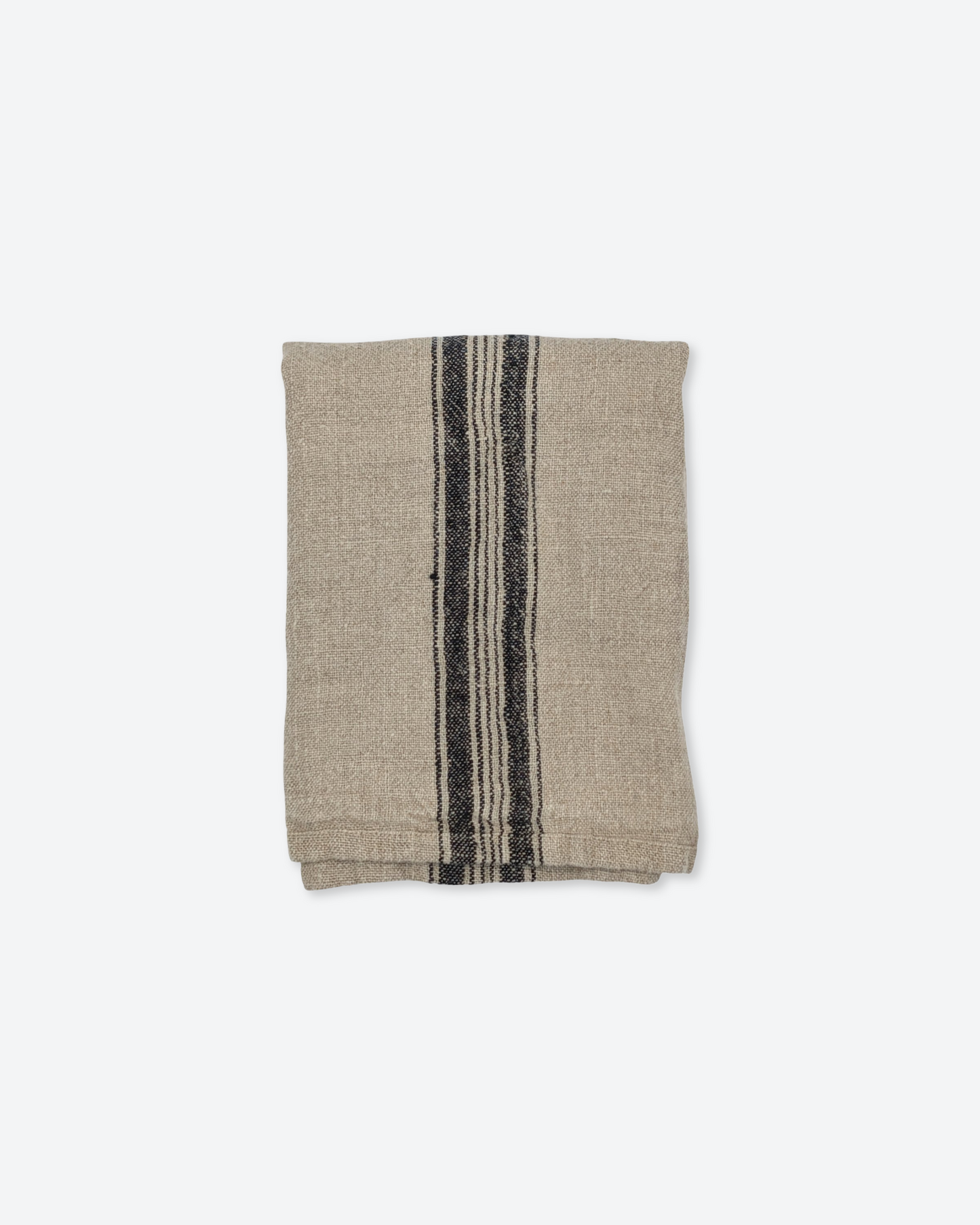 Linen Charcoal Stripe Tea Towel