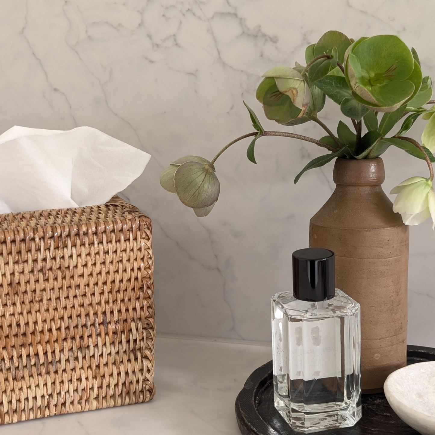 Rattan Square Tissue Box