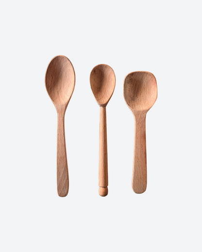 Small Beechwood Wooden Spoon - Set 1