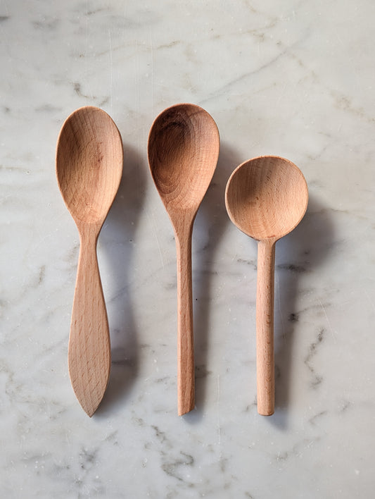 Small Beechwood Wooden Spoon - Set 4