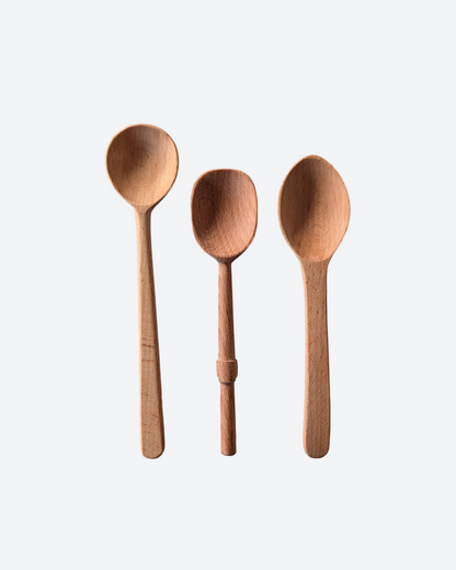 Small Beech wood Wooden Spoon - Set 2