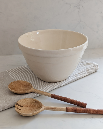 Leather Handle Salad Servers