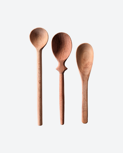 Small Beechwood Wooden Spoon - Set 3