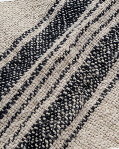 Linen Charcoal Stripe Tea Towel