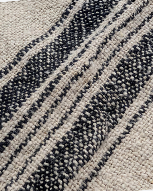Linen Charcoal Stripe Tea Towel