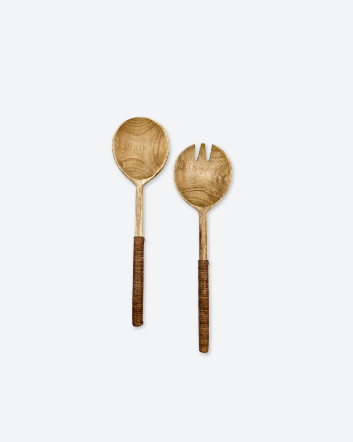 Leather Handle Salad Servers