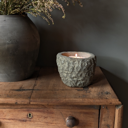 Stone Mortar Candle