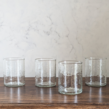Handblown Hammered Glasses - Set of 2