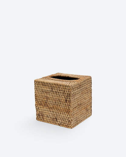 Rattan Square Tissue Box